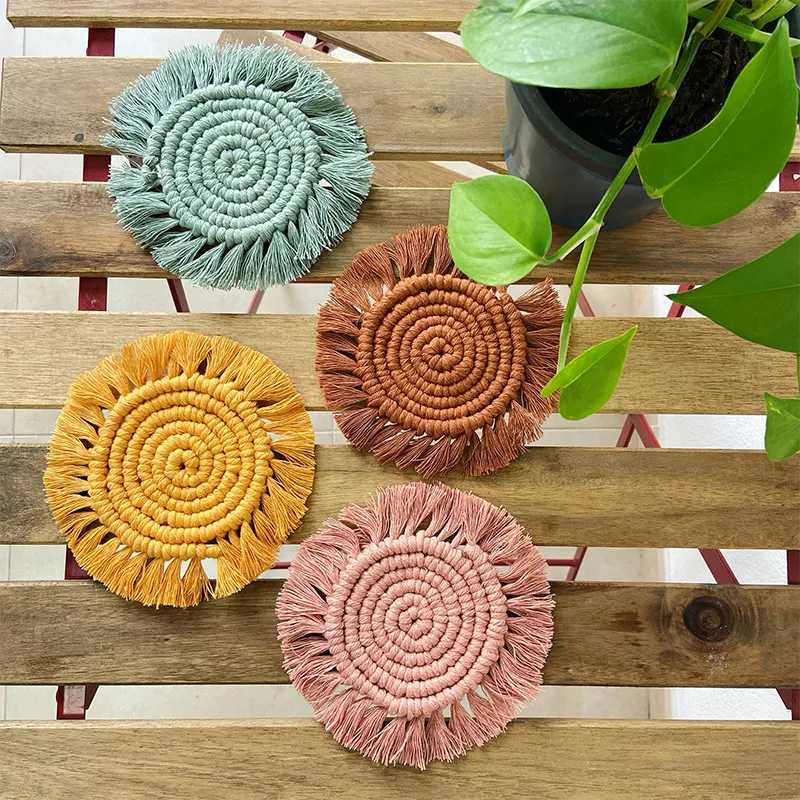 Posavasos varios colores macramé